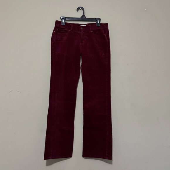 Per Se Burgundy Corduroy Stretch Pants • Size 6 • Bootcut/Straight - Picture 1 of 3